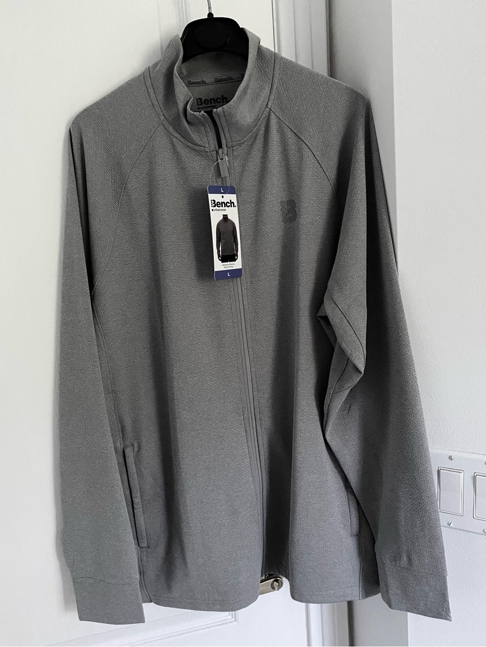 NEW. Men's Zip Jacket Gray Moisture Wicking Quick Drying. BUNDLE AND SAVE